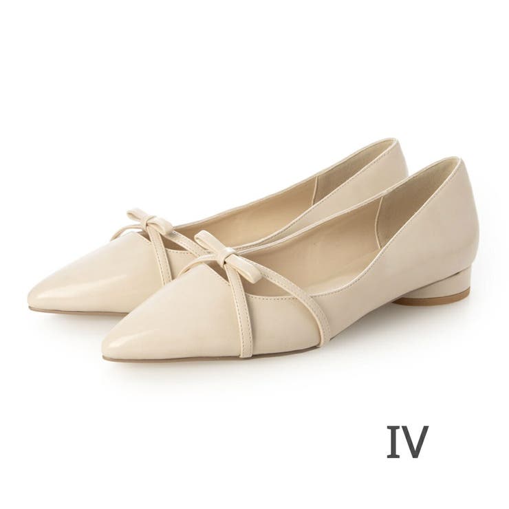 IV(アイボリー) | 【ふかふか・クッション入り】ポインテッド2cmリボンパンプス | EVOL