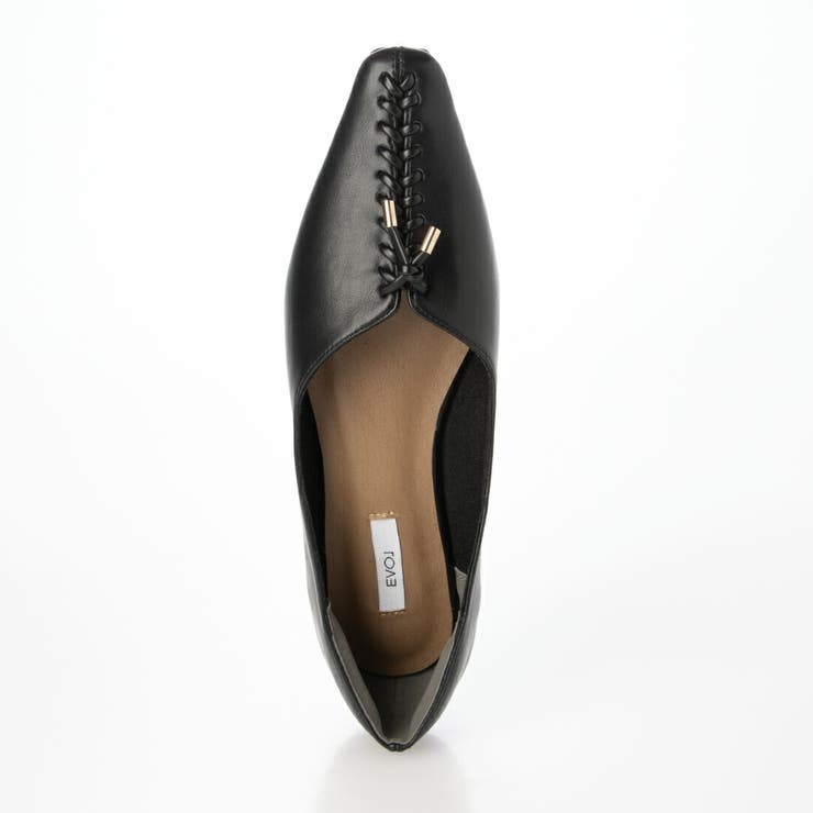 【柔らかい・クッション入り】レースアップソフトフラットパンプス | EVOL | 詳細画像5 
