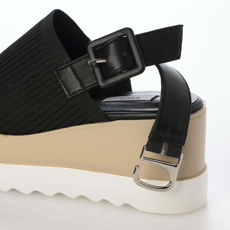 【XS-LLサイズ展開・柔らかい】厚底スクエアニットサンダル | EVOL | 詳細画像13 