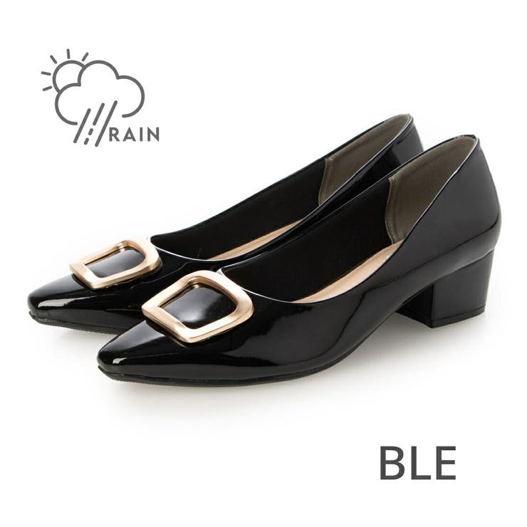 【晴雨兼用・クッション入り】ゴールドバックル4.5cmパンプス | EVOL | 詳細画像10 