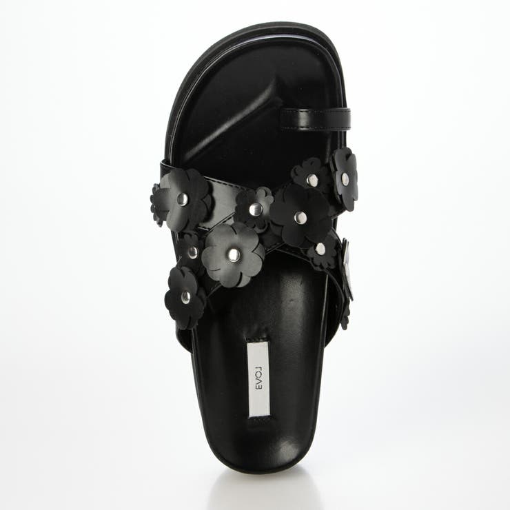 【軽量・S-LLサイズ展開】軽量厚底スタッズフラワートングサンダル | EVOL | 詳細画像3 