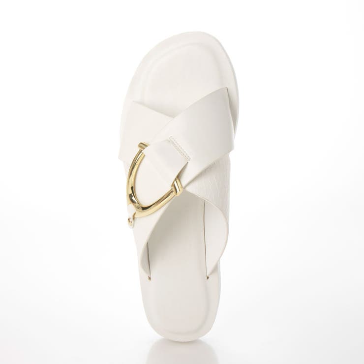ゴールドバックルクロスベルトフラットサンダル | EVOL | 詳細画像13 