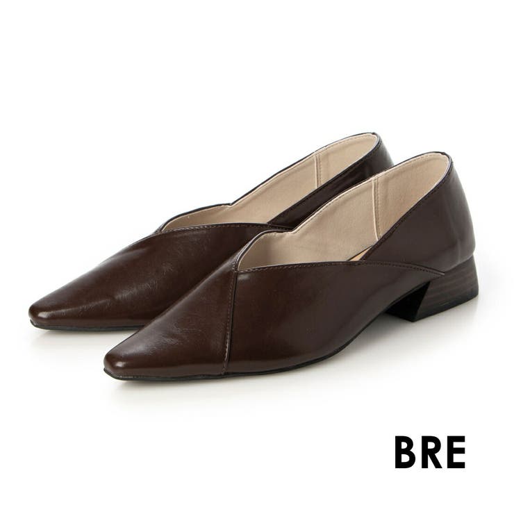 Vカットポインテッドスタックヒールパンプス | EVOL | 詳細画像5 