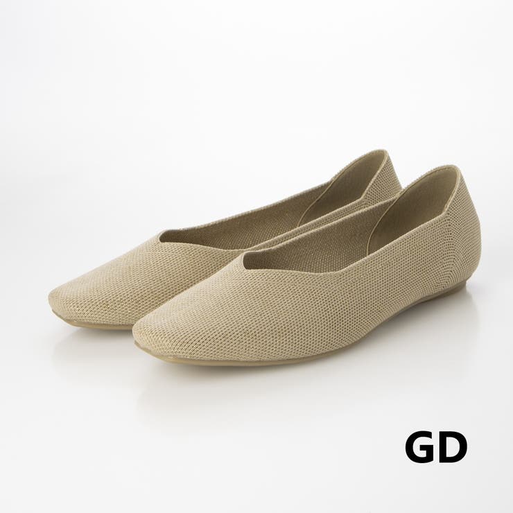 Vカットニットスクエアフラットパンプス | EVOL | 詳細画像8 