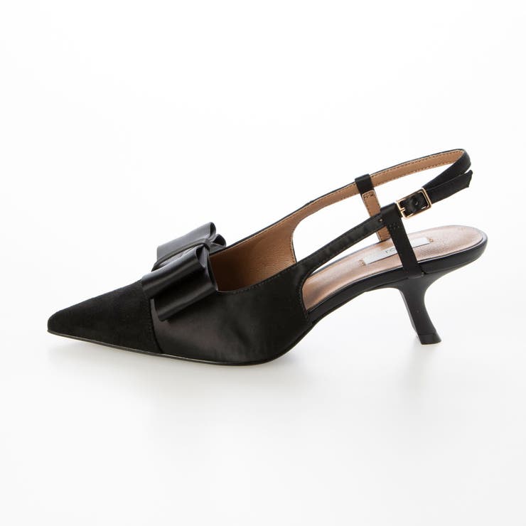 取外しリボン付き5.5cmバックバンドパンプス | EVOL | 詳細画像1 