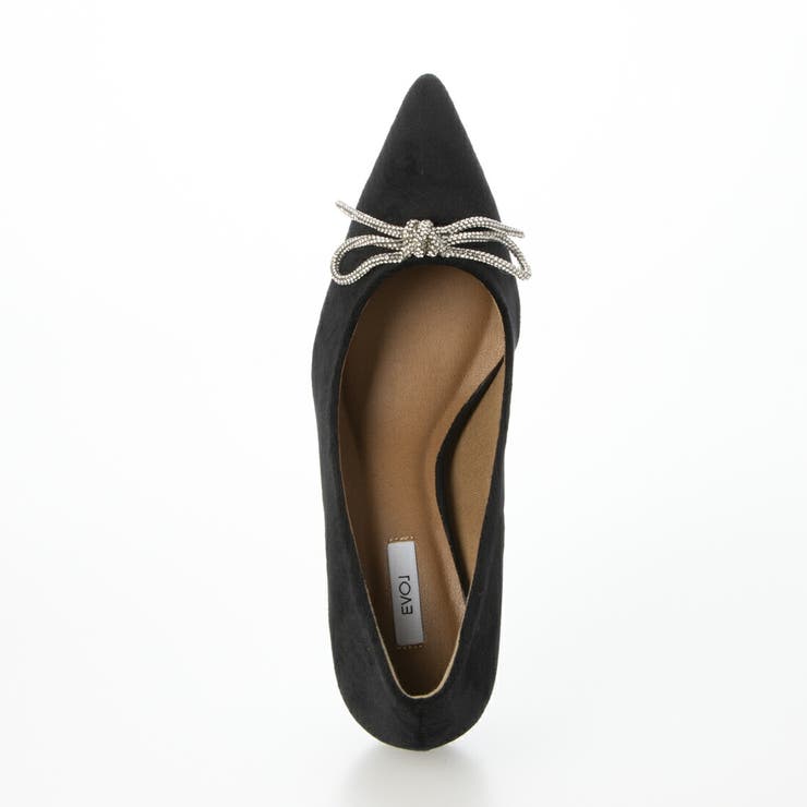 リボン5.5cmポインテッドベロアパンプス | EVOL | 詳細画像3 