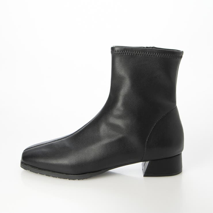 晴雨兼用スクエア3cmヒールショートブーツ | EVOL | 詳細画像2 