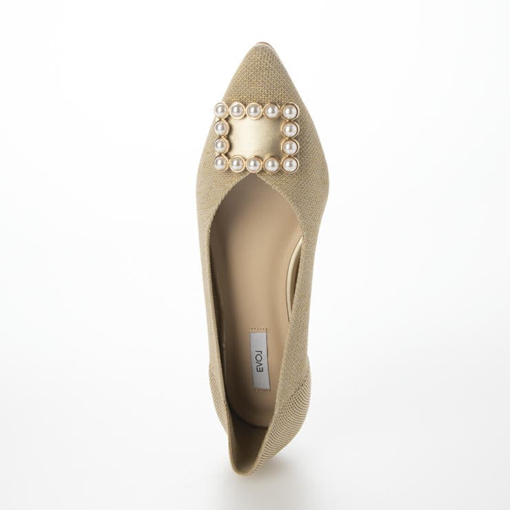 ソフトニットVカットパールバックルパンプス | EVOL | 詳細画像9 
