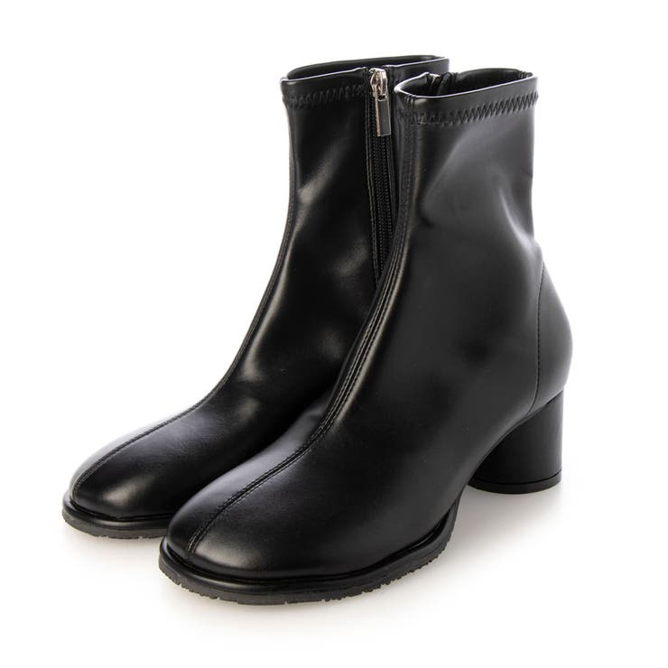 BL(ブラック) | オブリークトゥソフトストレッチショートブーツ | EVOL