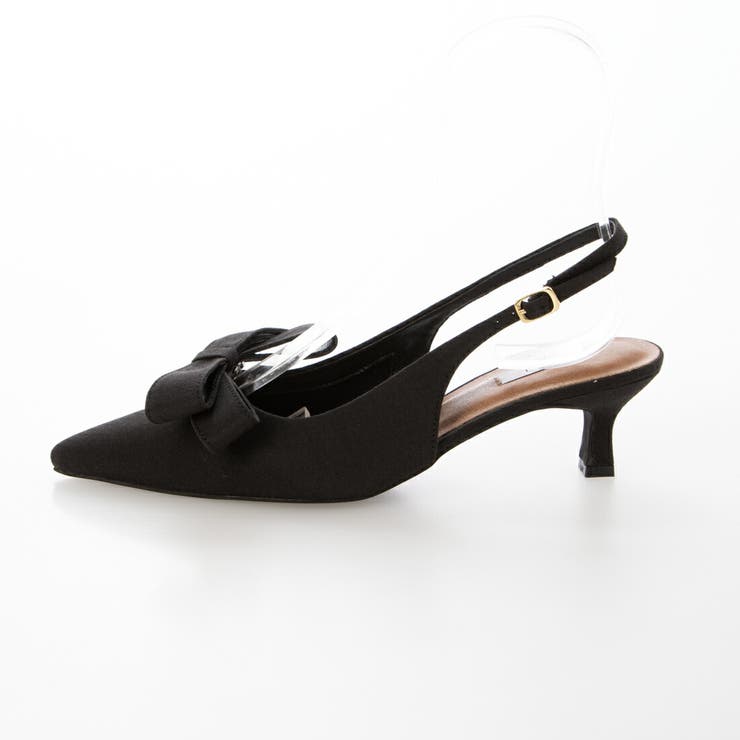 【クッション入り・柔らかい】2way取り外しリボンバックストラップパンプス | EVOL | 詳細画像1 