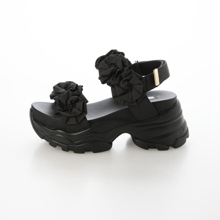 【クッション入り・柔らかい】フラワー厚底スポーツサンダル | EVOL | 詳細画像1 