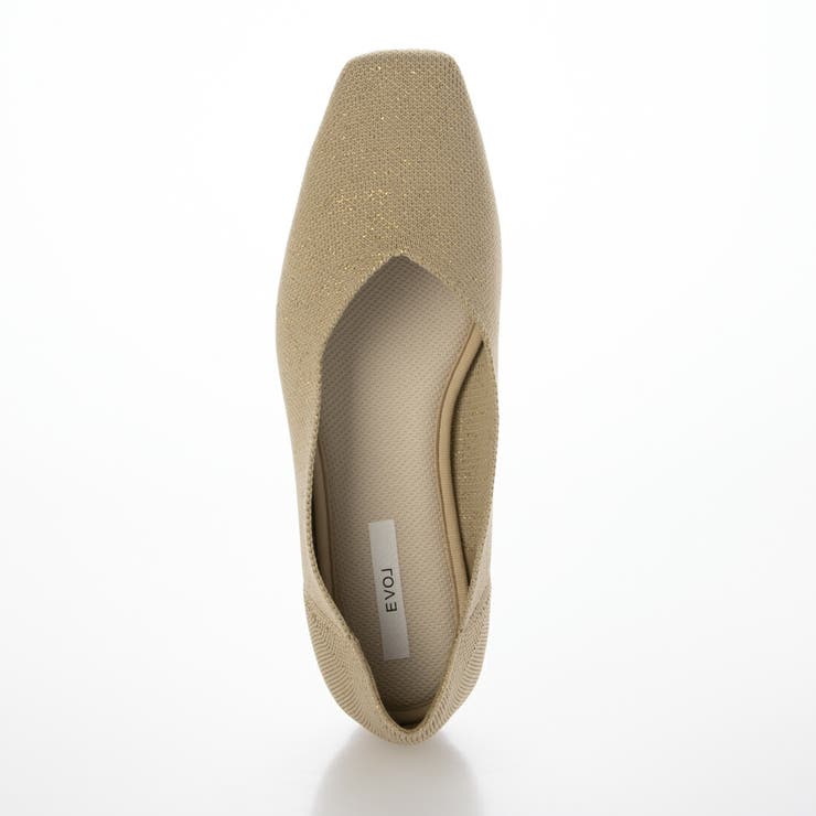 【洗える・超軽量片足116g】ニットスクエアフラットパンプス | EVOL | 詳細画像7 