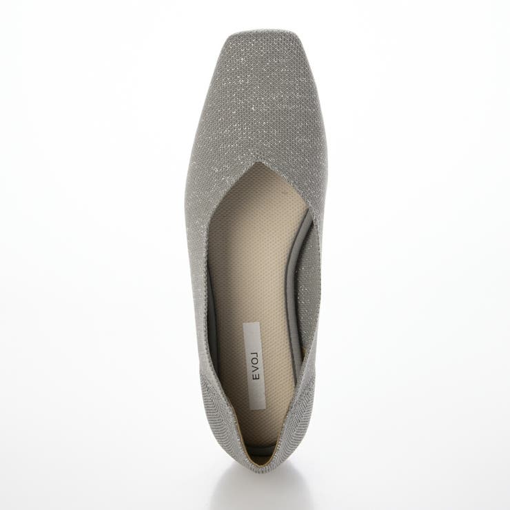 【洗える・超軽量片足116g】ニットスクエアフラットパンプス | EVOL | 詳細画像15 