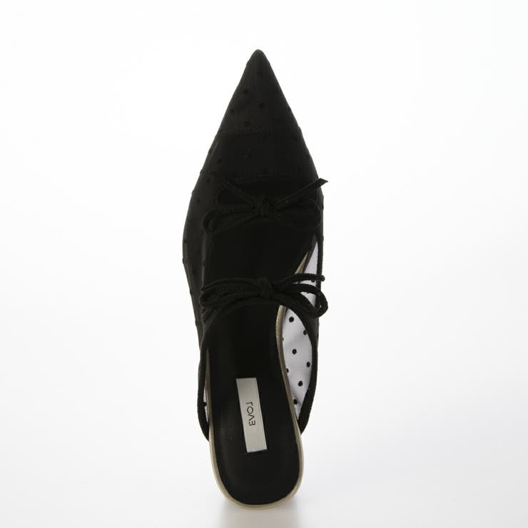 【クッション入り・柔らかい】ダブルリボンチュールミュール | EVOL | 詳細画像7 