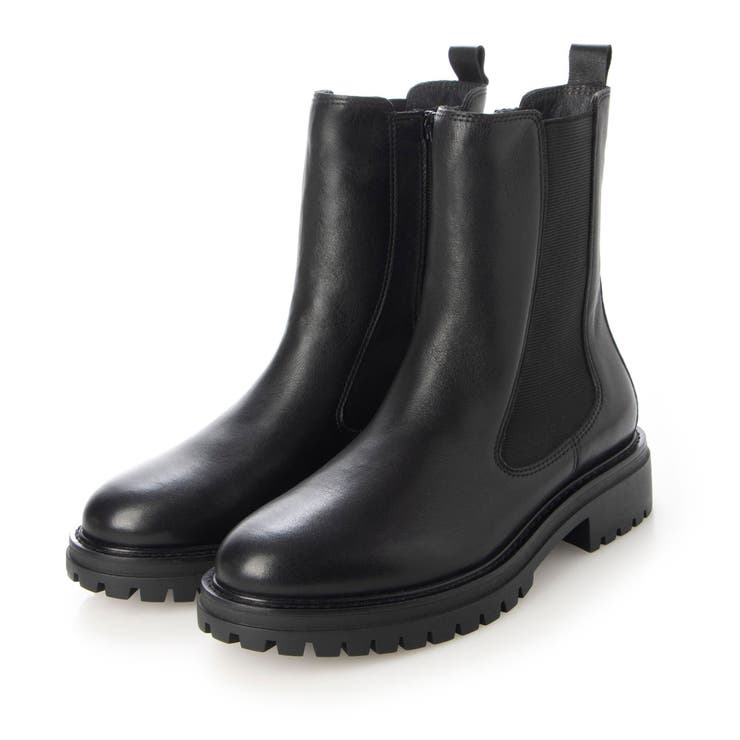 BL(ブラック) | 本革トラックソールサイドゴアブーツ | EVOL