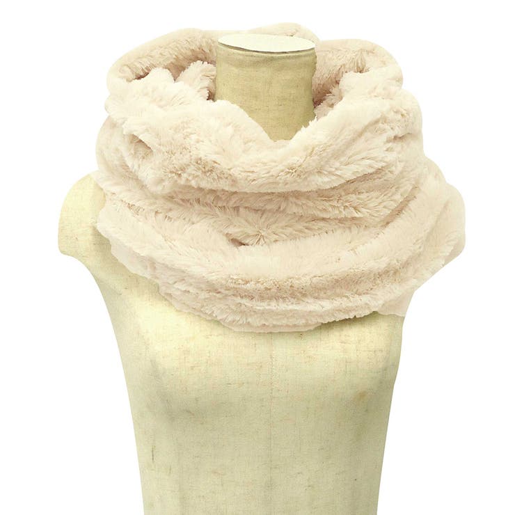 ホワイト | ファー スヌード もこもこ | exrevo