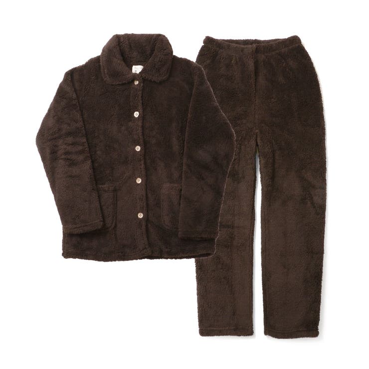 ブラウン | パジャマ もこもこ レディース | exrevo