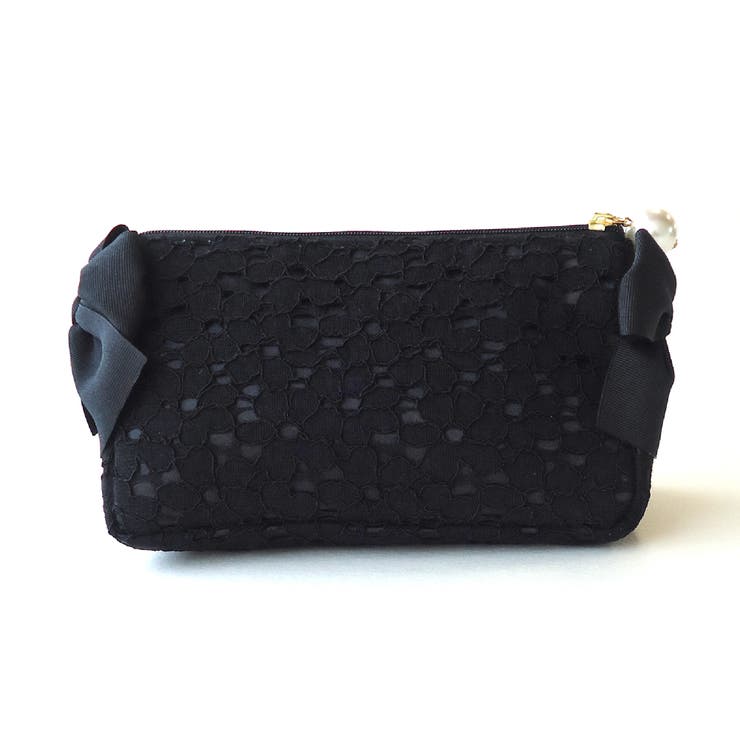 ブラック | ポーチ かわいい パール | exrevo