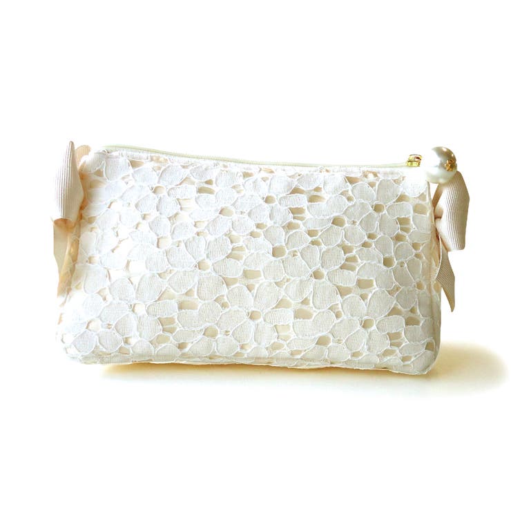 ホワイト | ポーチ かわいい パール | exrevo