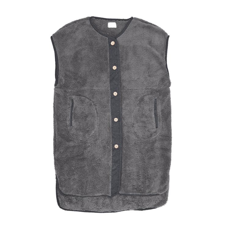 チャコールグレー | ルームウェア ファーベスト 着る毛布 | exrevo