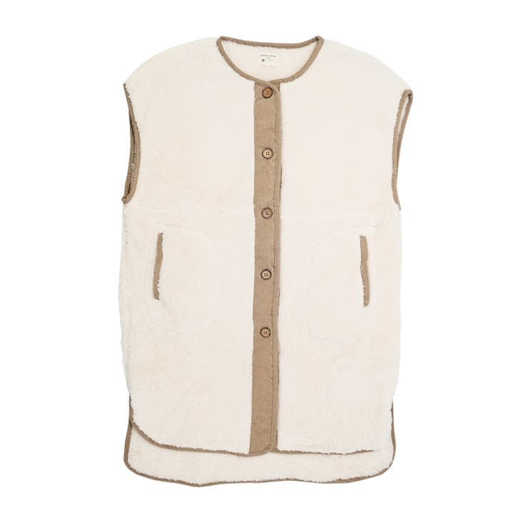 アイボリー | ルームウェア ファーベスト 着る毛布 | exrevo