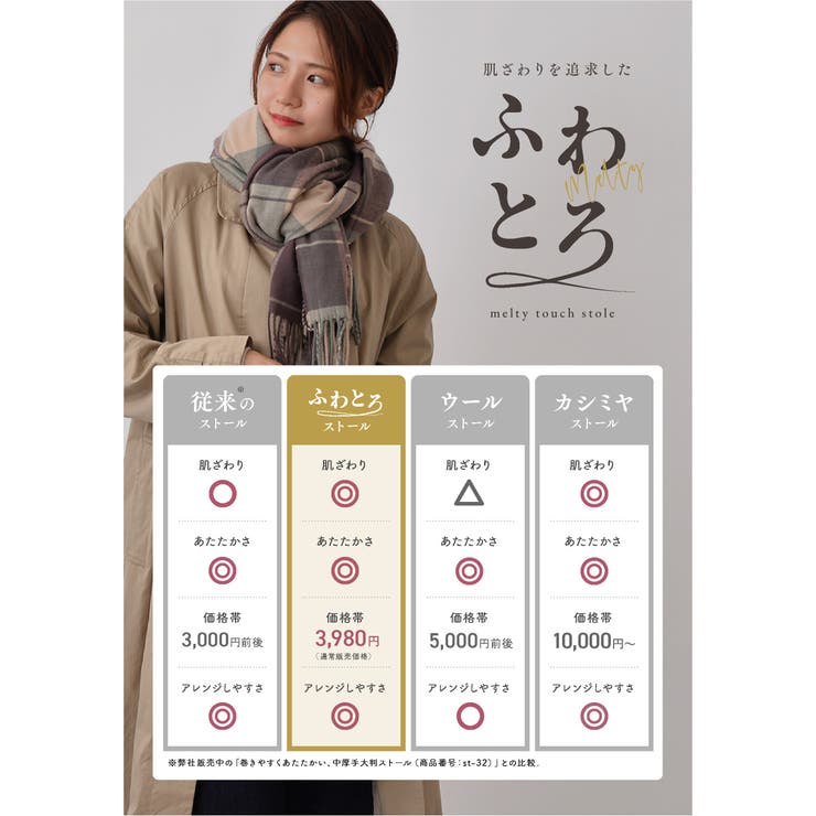 ふわとろストール マフラー レディース[品番：EXRE0000585