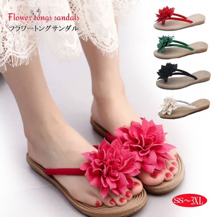 サンダル 花飾り 靴 | tiara | 詳細画像1 