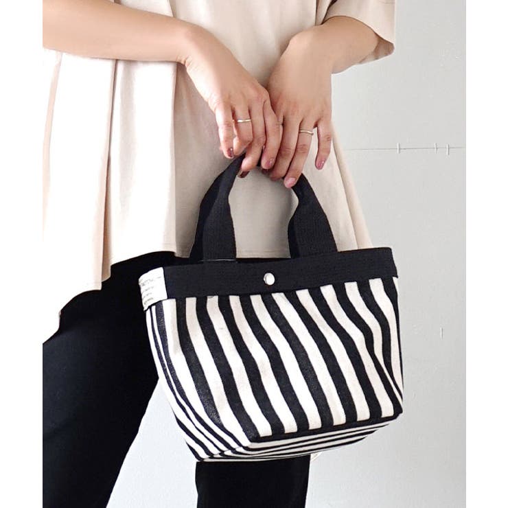 ストライプ［ブラック］ | ミニョン トートバッグ［ミニ］ | e-zakkamania stores