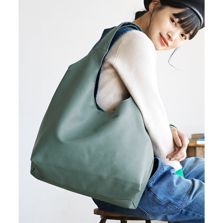 ブルーグリーン | ソフトラウンド トートバッグ［ラージ］ | e-zakkamania stores