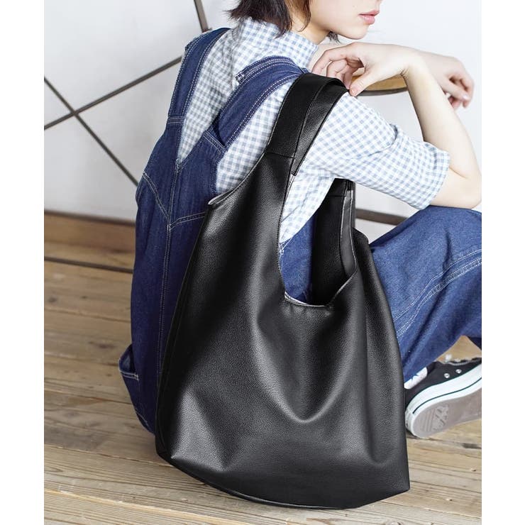 ブラック | ソフトラウンド トートバッグ［ラージ］ | e-zakkamania stores