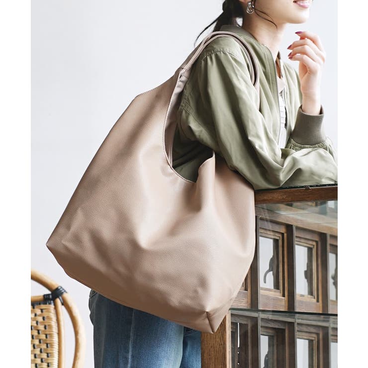 ベージュ | ソフトラウンド トートバッグ［ラージ］ | e-zakkamania stores