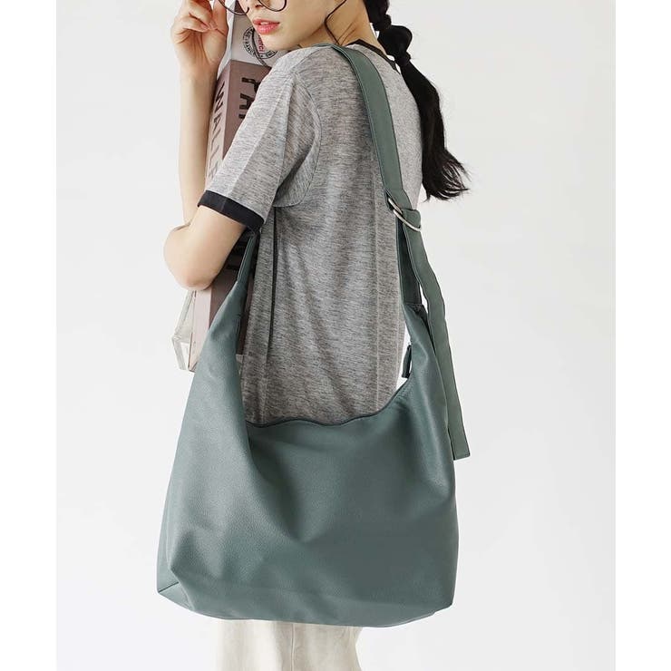 ブルーグリーン | ソフトラウンド ワンショルダーバッグ［ラージ］ | e-zakkamania stores