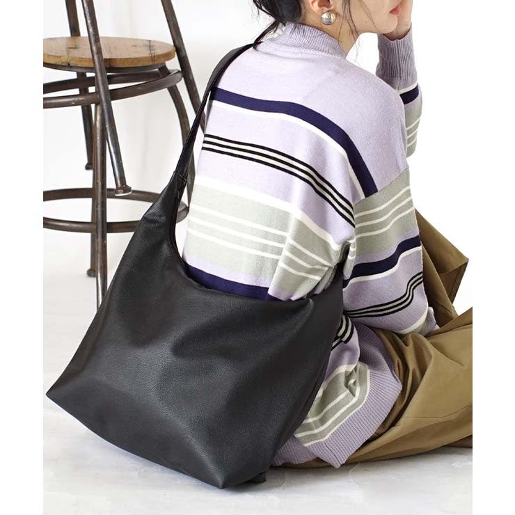 ブラック | ソフトラウンド ワンショルダーバッグ［ラージ］ | e-zakkamania stores