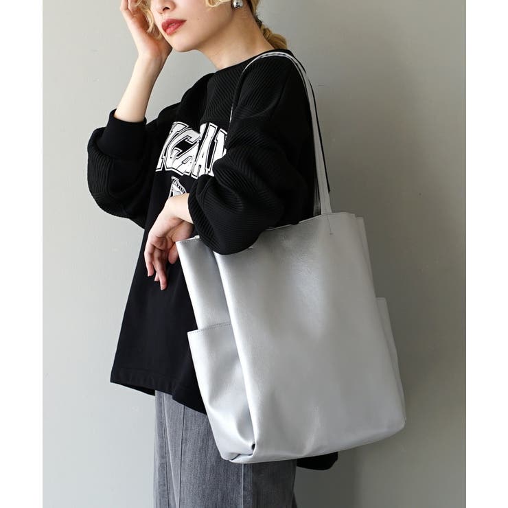 シルバー | マルチポケット レギュラーサイズ トートバッグ | e-zakkamania stores