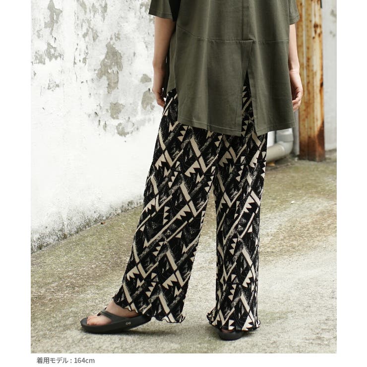 モノトーンエスニック柄 プリーツパンツ | e-zakkamania stores | 詳細画像6 