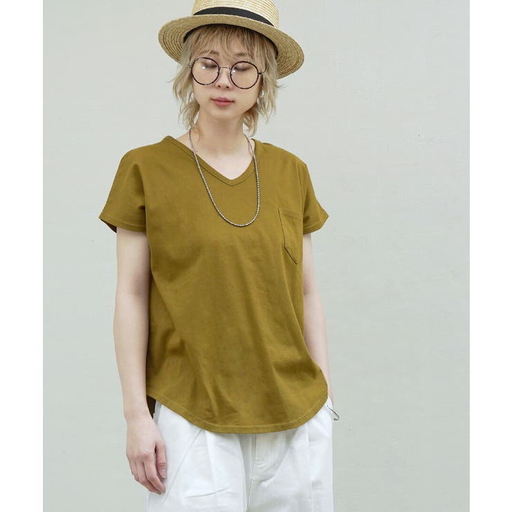 オーカー | zootie（ズーティー）：汗しみない Tシャツ［Vネック ポケットTEE］ | e-zakkamania stores