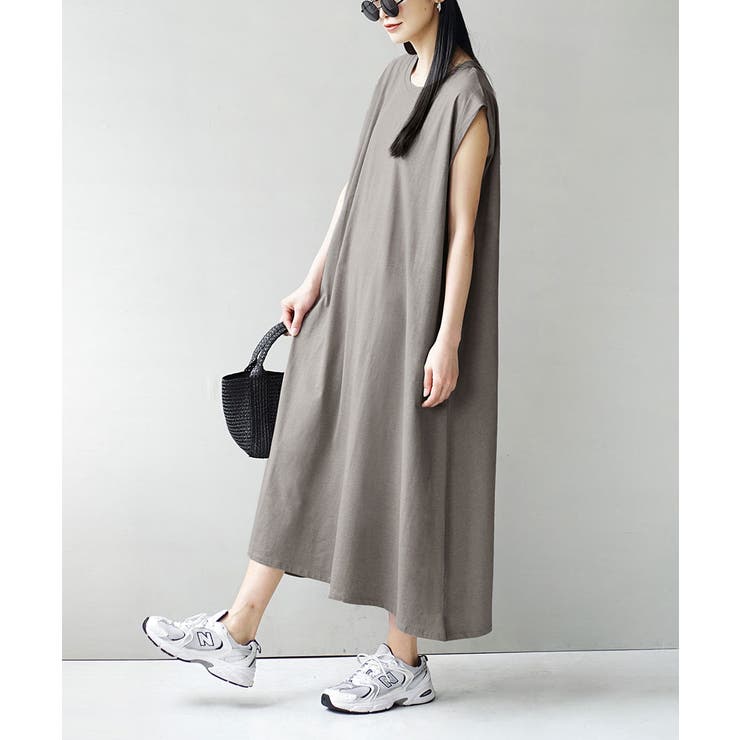 グレー | ショルダータック ノースリーブワンピース | e-zakkamania stores