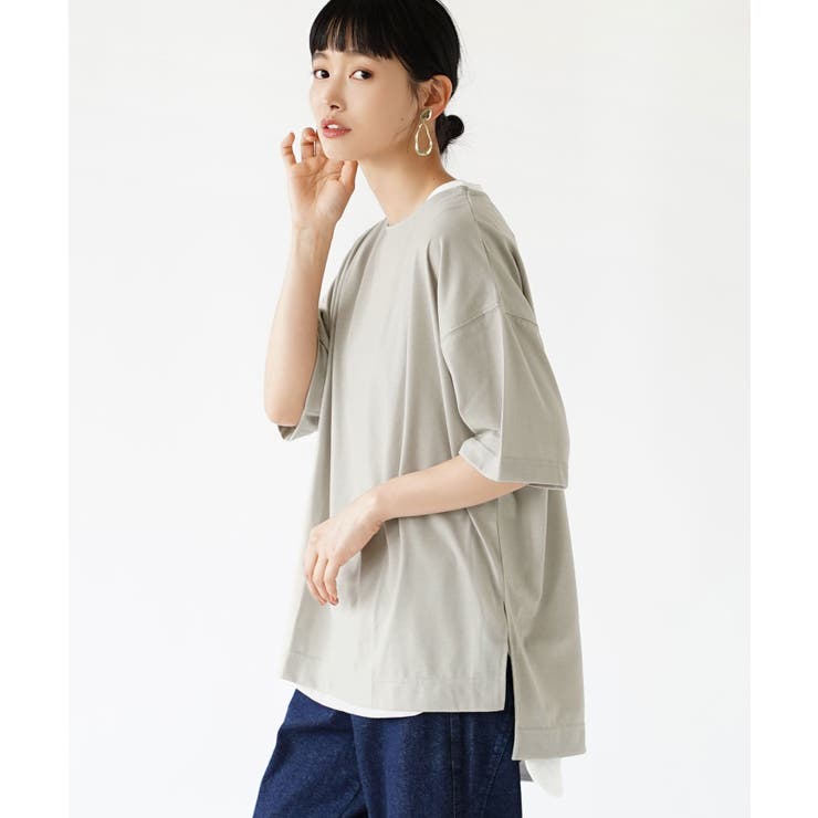 グレージュ | zootie（ズーティー）：URBAN PLUS スリットTシャツ | e-zakkamania stores