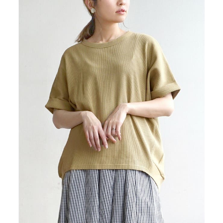 アッシュイエロー | zootie（ズーティー）：ワッフルカットソー ロールアップ ドルマンスリーブ | e-zakkamania stores