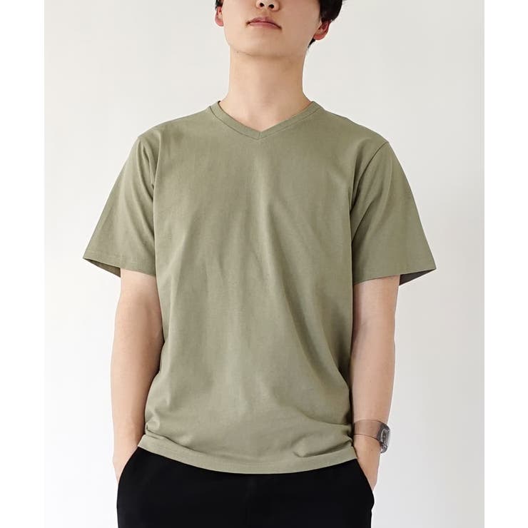 アッシュカーキ | zootie（ズーティー）：汗しみない Vネック Tシャツ［メンズ］ | e-zakkamania stores