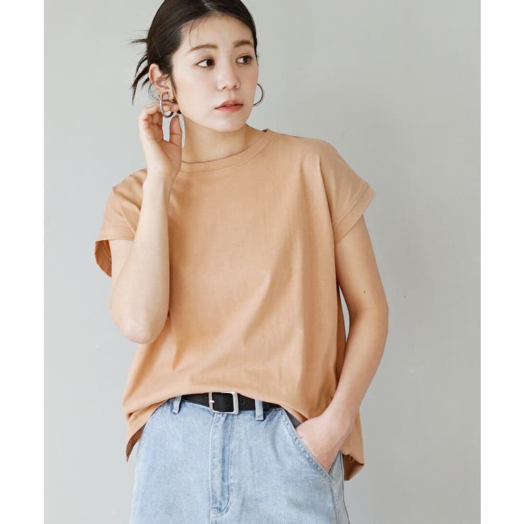 アプリコットベージュ | zootie（ズーティー）：汗しみない Tシャツ［フレンチスリーブ］ | e-zakkamania stores