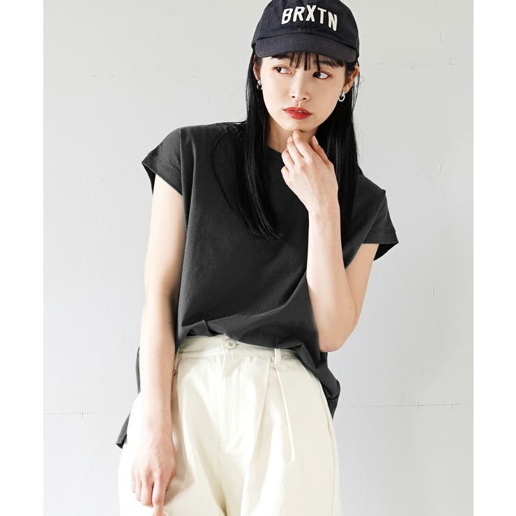 ブラック | zootie（ズーティー）：汗しみない Tシャツ［フレンチスリーブ］ | e-zakkamania stores