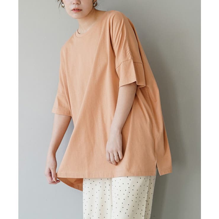 アプリコットベージュ | zootie（ズーティー）：汗しみない Tシャツ［ビッグTEE］ | e-zakkamania stores