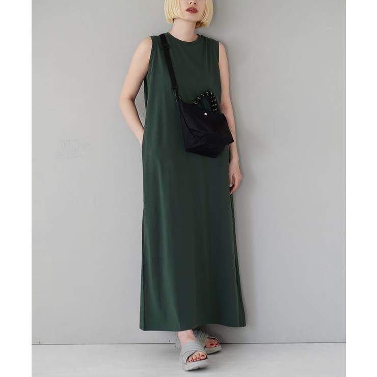 ダークグリーン | zootie（ズーティー）：URBAN PLUS ノースリーブワンピース | e-zakkamania stores