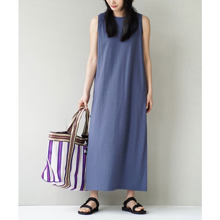 アッシュブルー | zootie（ズーティー）：URBAN PLUS ノースリーブワンピース | e-zakkamania stores