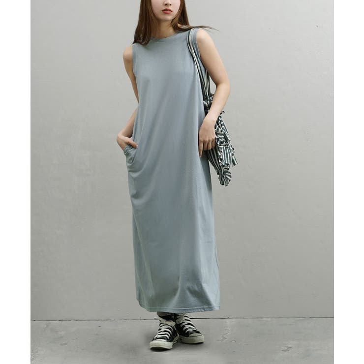 サックス | zootie（ズーティー）：URBAN PLUS ノースリーブワンピース | e-zakkamania stores