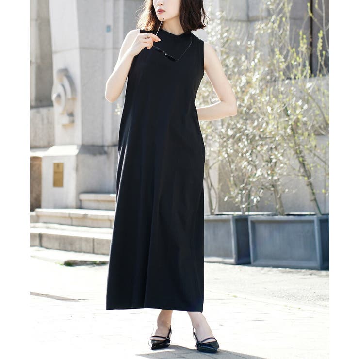 ブラック | zootie（ズーティー）：URBAN PLUS ノースリーブワンピース | e-zakkamania stores