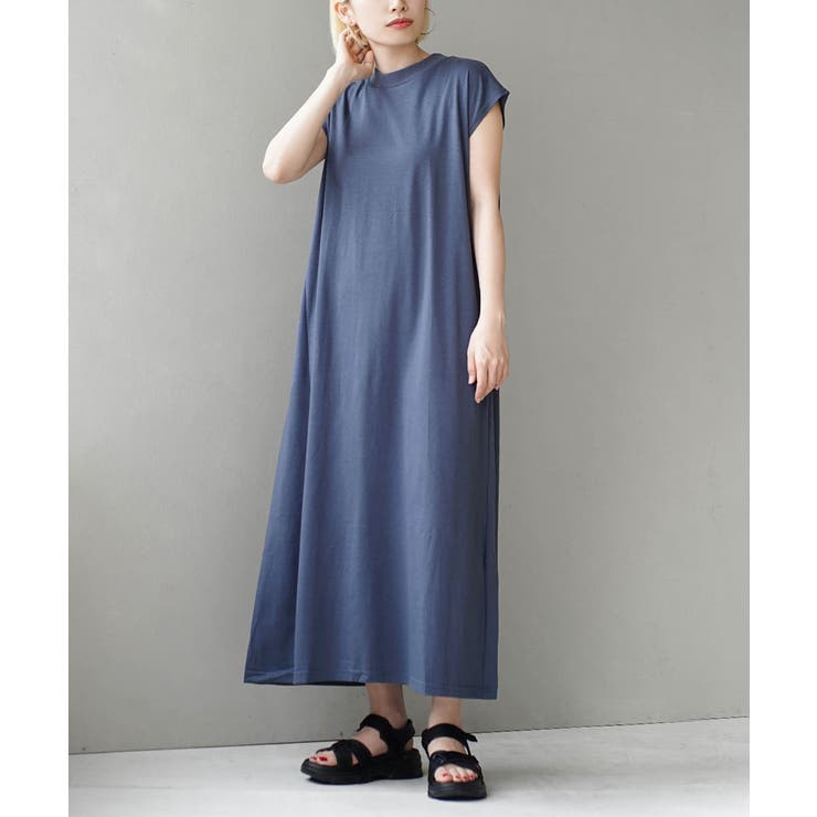 アッシュブルー | zootie（ズーティー）：URBAN PLUS フレンチスリーブワンピース | e-zakkamania stores