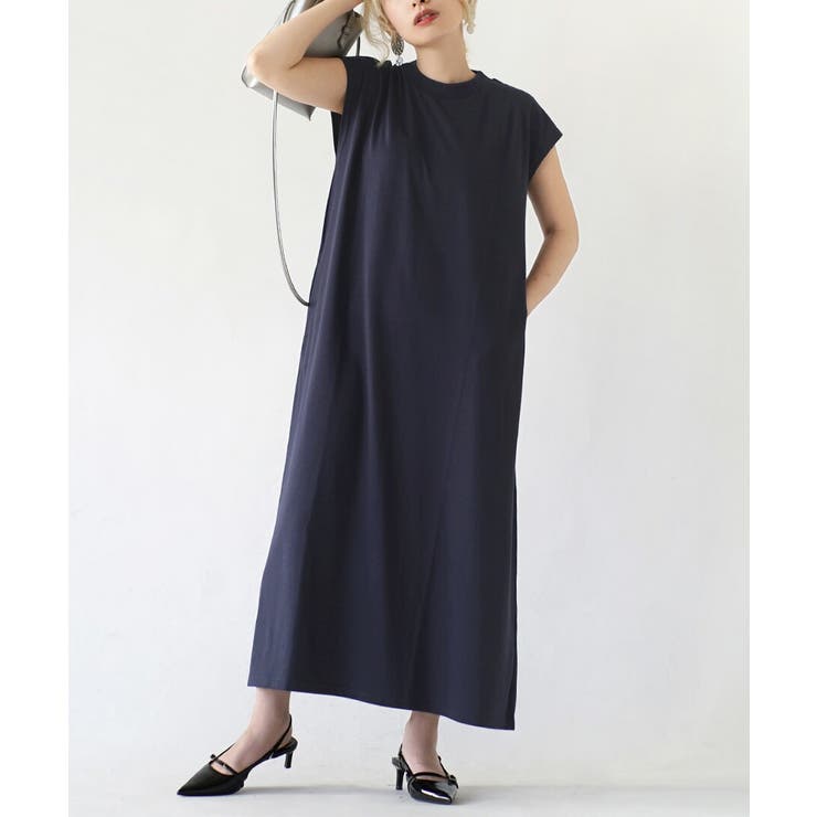 ネイビー | zootie（ズーティー）：URBAN PLUS フレンチスリーブワンピース | e-zakkamania stores