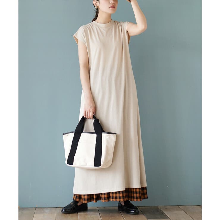 ライトベージュ | zootie（ズーティー）：URBAN PLUS フレンチスリーブワンピース | e-zakkamania stores